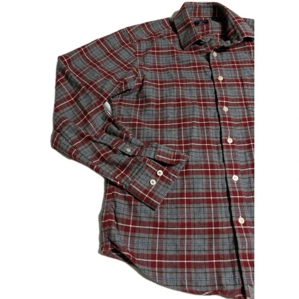 UNTUCKit Cabero Flannel Shirt Mens Medium Slim Fit‎ Red Gray Plaid Button Up...